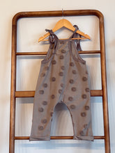 Load image into Gallery viewer, Handmade Mocha Embossed Flower Romper