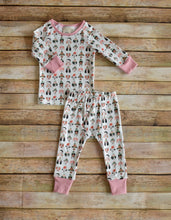 Load image into Gallery viewer, Pink Christmas Dogs Organic Cotton PJ set