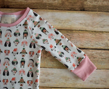 Load image into Gallery viewer, Pink Christmas Dogs Organic Cotton PJ set