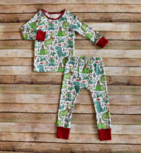 Load image into Gallery viewer, Dino Santa Organic Lounge Set MTO