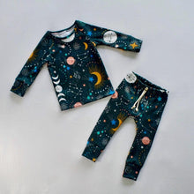 Load image into Gallery viewer, Solstice Solar Space and Constellations Organic Cotton Two-Piece Pajama Set for Kids