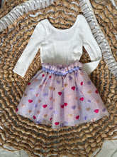 Load image into Gallery viewer, Whimsical Hearts Tulle Tutu Skirt for Girls - Purple