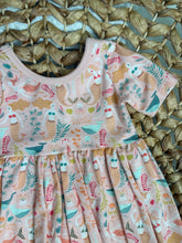Load image into Gallery viewer, Mermaid Dreams Cotton Adeline Twirl Dress for Girls