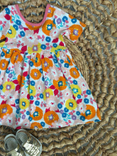 Load image into Gallery viewer, Retro Floral Cotton Knit Ballet Twirl Dress for Girls - Handmade and Playful