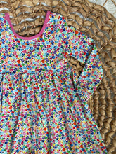 Load image into Gallery viewer, Watercolor Hearts Bamboo Adeline Twirl Dress for Girls