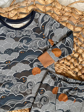 Load image into Gallery viewer, Full Moon Dreaming Organic Cotton Knit Pajama Set for Kids- Handmade