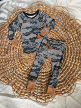 Load image into Gallery viewer, Full Moon Dreaming Organic Cotton Knit Pajama Set for Kids- Handmade