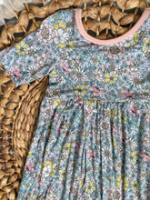 Load image into Gallery viewer, Periwinkle Wild Flower Bamboo Adeline Twirl Dress for Girls