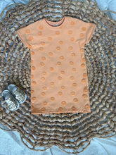 Load image into Gallery viewer, Flower Jacquard Slub Organic Cotton T-Shift Dress for Girls