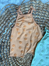 Load image into Gallery viewer, Tie-Top Jacquard Slub Organic Cotton Romper - Melon or Mint