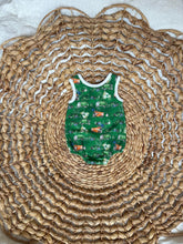 Load image into Gallery viewer, Sleeveless Baby Boy Bubble Romper with Recycle & Garbage Truck Design - Handmade, Soft Cotton