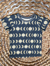 Load image into Gallery viewer, Handmade Kids Moon & Cactus T-Shirt - Organic Cotton, Gray Gender-Neutral Tee