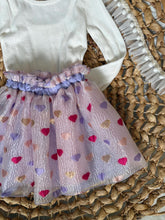 Load image into Gallery viewer, Whimsical Hearts Tulle Tutu Skirt for Girls - Purple