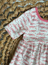 Load image into Gallery viewer, Pink Mini Alligators Cotton Adeline Twirl Dress for Girls