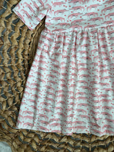 Load image into Gallery viewer, Pink Mini Alligators Cotton Adeline Twirl Dress for Girls