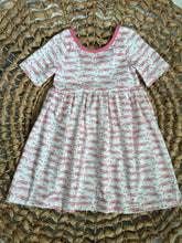 Load image into Gallery viewer, Pink Mini Alligators Cotton Adeline Twirl Dress for Girls