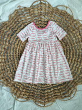 Load image into Gallery viewer, Pink Mini Alligators Cotton Adeline Twirl Dress for Girls