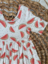 Load image into Gallery viewer, Watermelon Bamboo Adeline Twirl Dress for Girls