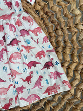 Load image into Gallery viewer, Pink Dinosaur Cotton Knit Twirl Dress for Girls - Handmade, Ballet-Style & Roarfully Fun
