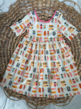 Load image into Gallery viewer, Bohemian Sunbathers Cotton Knit Twirl Dress for Girls - Handmade, Playful & Twirly