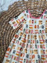 Load image into Gallery viewer, Bohemian Sunbathers Cotton Knit Twirl Dress for Girls - Handmade, Playful & Twirly