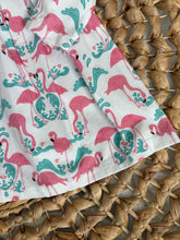 Load image into Gallery viewer, Pink Flamingo and Teal Damask Long Sleeve Cotton Knit Ballet Twirl Dress for Girls - Handmade & Vibrant