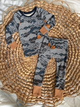 Load image into Gallery viewer, Full Moon Dreaming Organic Cotton Knit Pajama Set for Kids- Handmade