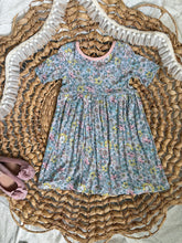 Load image into Gallery viewer, Periwinkle Wild Flower Bamboo Adeline Twirl Dress for Girls