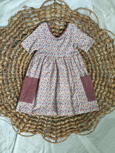 Load image into Gallery viewer, Ditsy Floral Cotton Girls Twirl Dress - Ballet Style with Oversized Pockets