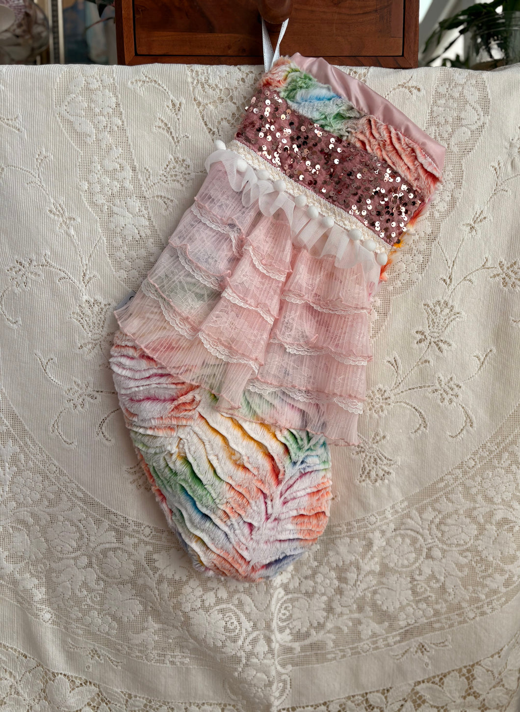Heirloom OOAK Christmas Stocking: All the Frills