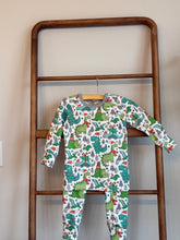 Load image into Gallery viewer, Christmas Dinosaur Organic Cotton 2-Piece Pajama Set
