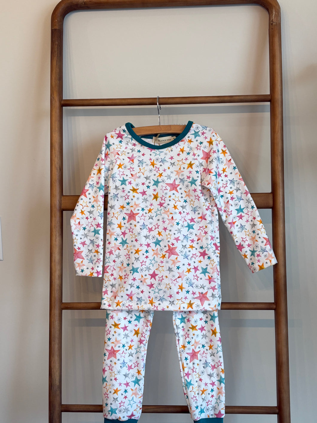 Winter Organic Cotton Two-Piece Pajama Set Stars
