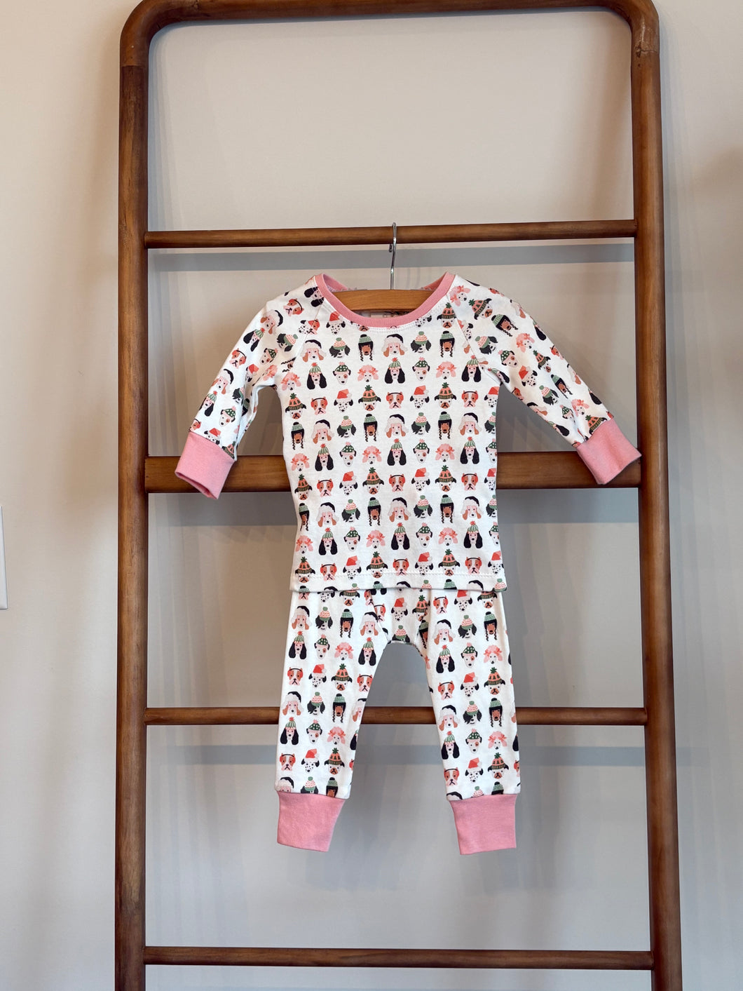 Christmas Organic Cotton Pajama Set Dogs and Hats