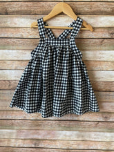 Load image into Gallery viewer, Black and White Plaid Check Pinafore Dress
