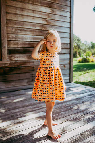 Sunny Cotton Knit Twirl Dress for Girls - Handmade, Ballet-Style