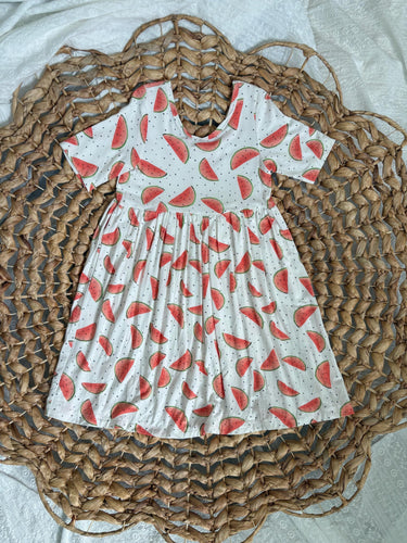 Watermelon Bamboo Adeline Twirl Dress for Girls